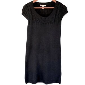 AMERICAN RAG BLACK CABLE-KNIT DRESS, LIGHTWEIGHT TUNIC SWEATER
